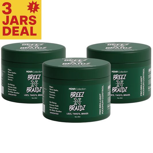 3 jars deal, BREEZ N BRAIDZ Green jar 475ml.