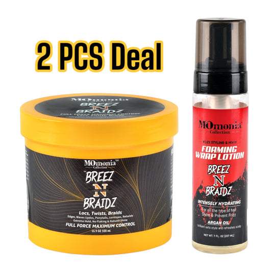 2 pcs Deal of the BREEZ N BRAIDZ YELLOW JAR + BREEZ N BRAIDZ Braid mousse